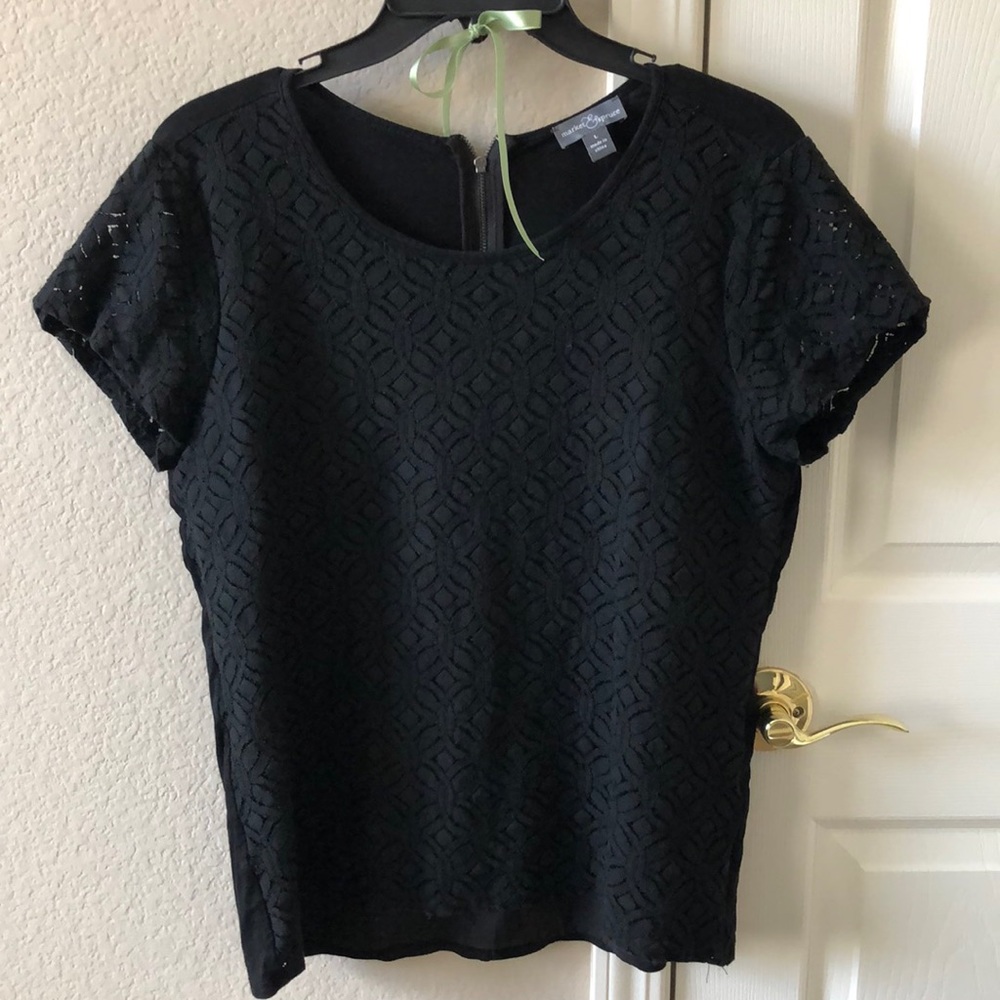 Market & Spruce Hans crochet front lined top - L